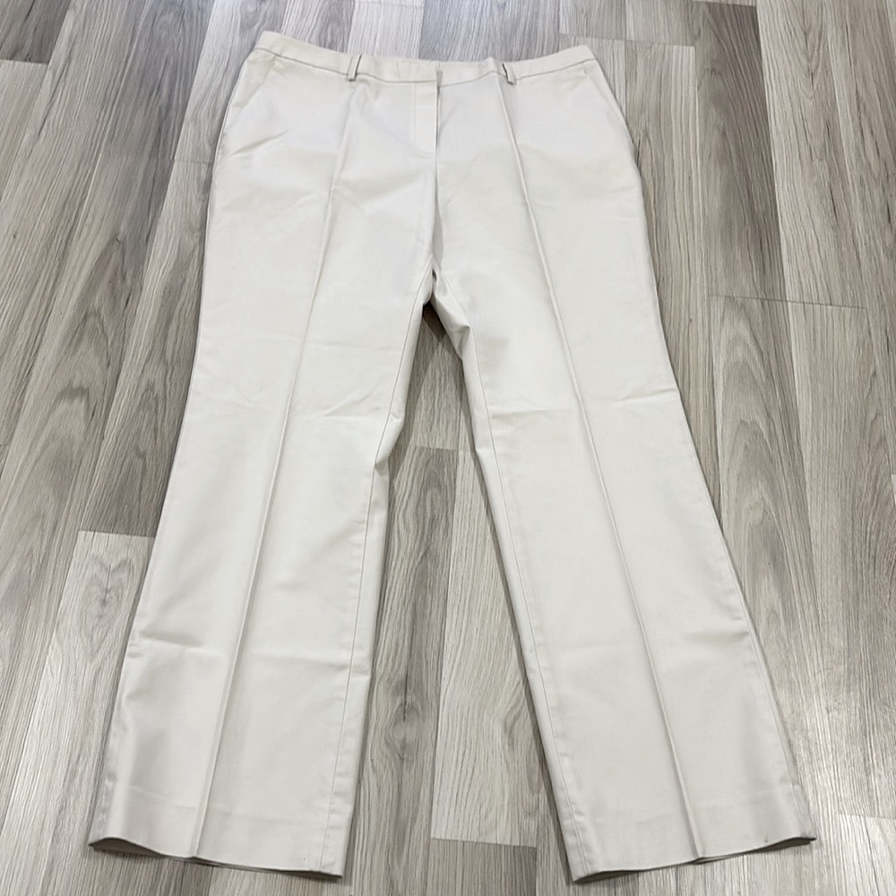 Brooks Brothers Advantage Chicos Classic Cream Trousers Size 16
